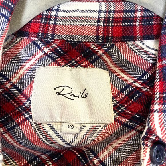 Rails Savannah Short Sleeve Button Down Belted Plaid Flannel Shirt Mini Dress - Picture 6 of 6